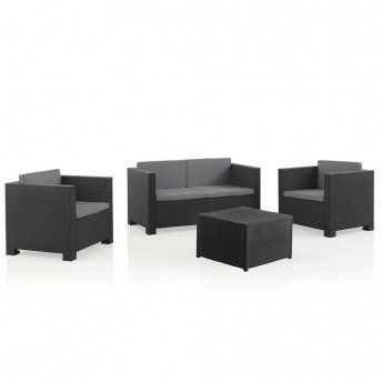 Conjunto jardim/terrao de 2 cadeires+1 sof+1 mesa auxiliar. diva tropea grafit ref 75379 SP BERN