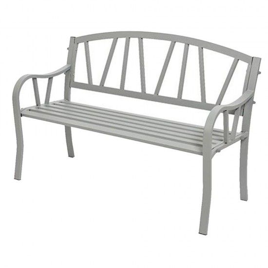 Banco de ferro cor: cinza 123x53x86cm para exterior ref 75349 NULL
