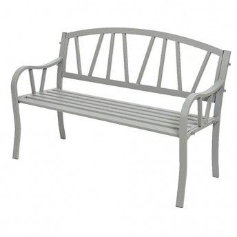 Banco de ferro cor: cinza 123x53x86cm para exterior ref 75349 NULL