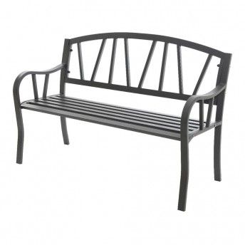 Banco de ferro cor: antracite 123x53x86cm para exterior ref 75348 NULL