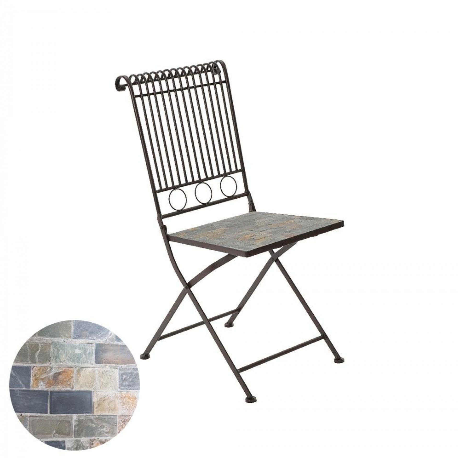 Cadeira metálica/mosaico cor: castanho 39x39x90cm modelo stuttgart para exterior refª 75336 NULL