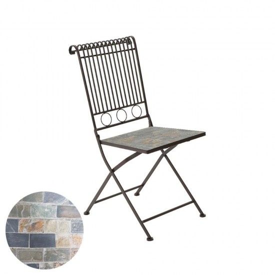 Cadeira metlica/mosaico cor: castanho 39x39x90cm modelo stuttgart para exterior ref 75336 NULL