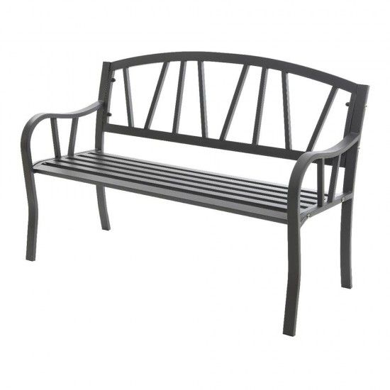 Banco de ferro cor: antracite 123x53x86cm para exterior ref 75348 NULL