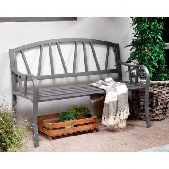 Banco de ferro cor: cinza 123x53x86cm para exterior refª 75349 NULL Banco de ferro cor: cinza 123x53x86cm para exterior refª 75349 NULL