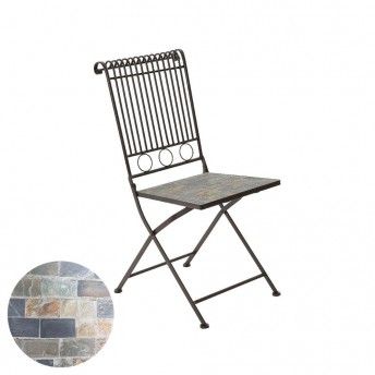 Cadeira metlica/mosaico cor: castanho 39x39x90cm modelo stuttgart para exterior ref 75336 NULL