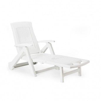 Espreguiadeira dobrvel com rodas. cor: branco 72x195x101cm modelo: zircone ref 75329 IPAE PROGARD