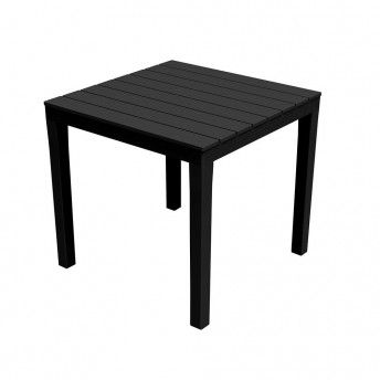 Mesa de jardim quadrada cor: preto 78x78x72cm modelo: bali ref 75310 IPAE PROGARDEN