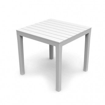 Mesa de jardim quadrada cor: branco 78x78x72cm modelo: bali ref 75319 IPAE PROGARDEN
