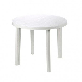 Mesa redonda para ao ar livre. cor: branco 90x72cm ref 75315 IPAE PROGARDEN