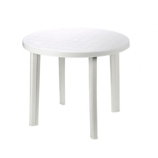 Mesa redonda para ao ar livre. cor: branco 90x72cm ref 75315 IPAE PROGARDEN