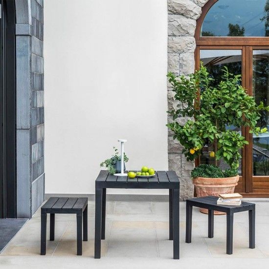 Mesa de jardim quadrada cor: branco 78x78x72cm modelo: bali ref� 75319 IPAE PROGARDEN