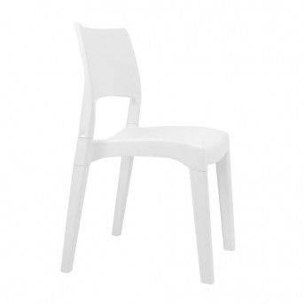 Cadeira empilhvel "klik klak" cor branco klk76cbi . ref 75298 PROGARDEN