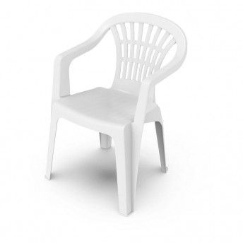 Cadeira empilhvel com encosto baixo cor: branco 56x54x80cm, modelo: lyra ref 75299 PROGARDEN