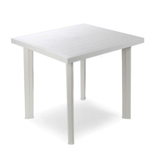 Mesa quadrada para ao ar livre. cor: branco 80x75x72cm ref 75312 IPAE PROGARDEN