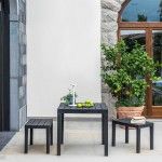 Mesa de jardim quadrada cor: preto 78x78x72cm modelo: bali ref 75310 IPAE PROGARDEN