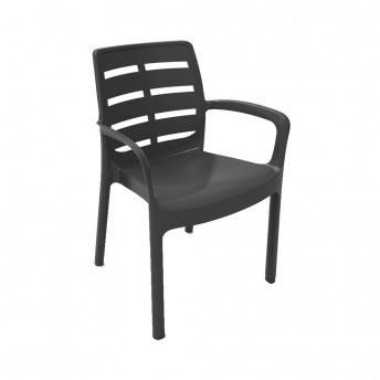 Cadeira empilhvel cor: preto 60,5x54x82cm modelo: borneo progarden. ref 75301 IPAE PROGARDEN