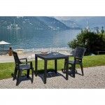 Mesa de jardim quadrada cor: preto 78x78x72cm modelo: bali ref 75310 IPAE PROGARDEN