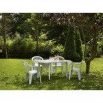 Mesa oval para ao ar livre. cor: branco 72x137x85cm ref 75311 IPAE PROGARDEN