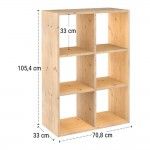 Estante modular 6 cubos dinamic pinho maci�o 70,8x33x105,4cm ref� 75289 ASTIGARRAGA