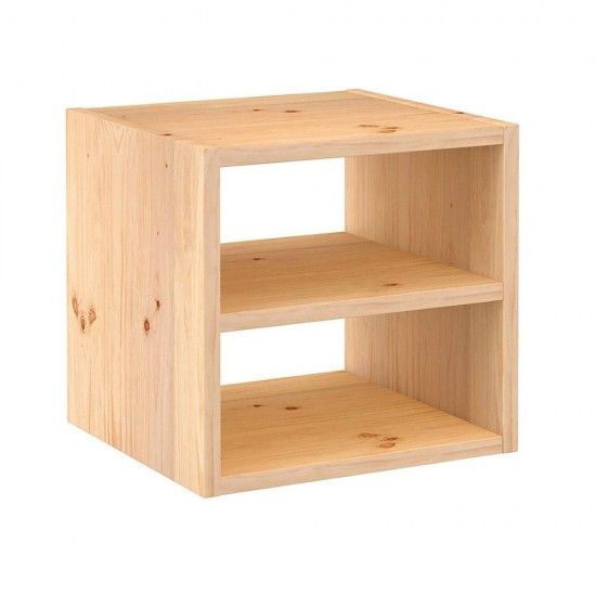Estante modular 1 cubo + prateleira interm�dia dinamic pinho maci�o 36,2x33x36,2cm ref� 75283 ASTIGA