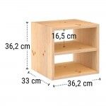 Estante modular 1 cubo + prateleira interm�dia dinamic pinho maci�o 36,2x33x36,2cm ref� 75283 ASTIGA