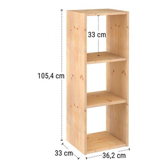 Estante modular 3 cubos dinamic pinho maciço 107x36,2x34cm refª 75279 ASTIGARRAGA Estante modular 3 cubos dinamic pinho maciço 107x36,2x34cm refª 75279 ASTIGARRAGA