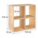 Estante modular com 2x2 cubos dinamic pinho maci�o 70,8x70,8x33cm ref� 75271 ASTIGARRAGA