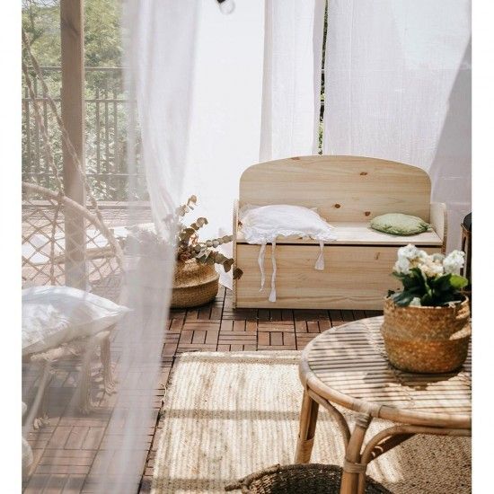 Banco baul deco de pinho 90x62x38cm refª 75277 ASTIGARRAGA Banco baul deco de pinho 90x62x38cm refª 75277 ASTIGARRAGA