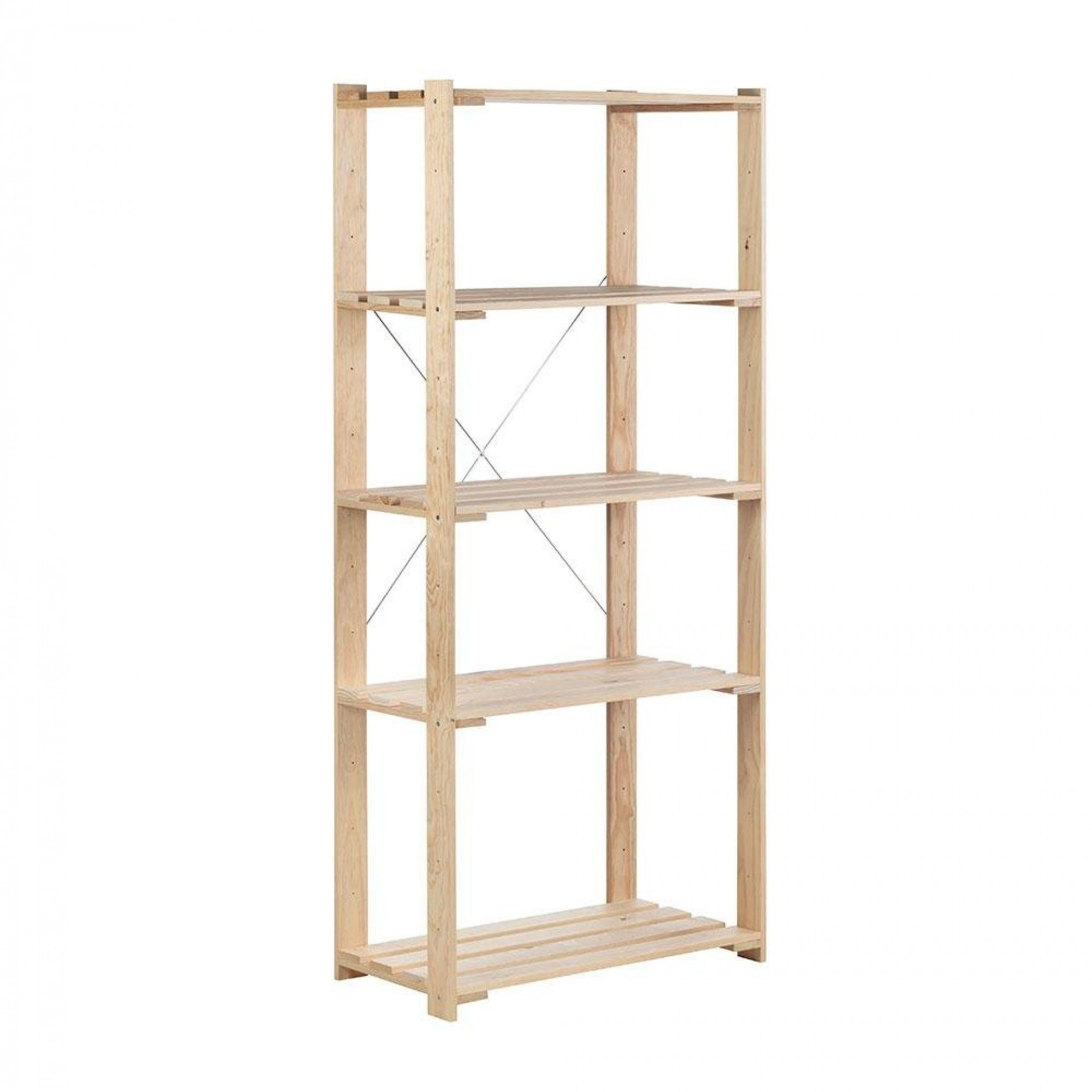 Estante 5 prateleiras evolution 5, 76,5x38,5x174,5cm pinho maciço refª 75260 ASTIGARRAGA