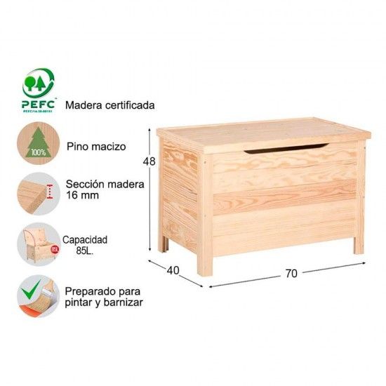 Ba de pinho 70x48x40cm ref 75267 ASTIGARRAGA