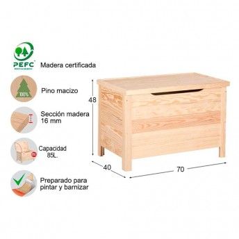 Ba de pinho 70x48x40cm ref 75267 ASTIGARRAGA