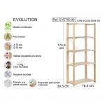 Estante 5 prateleiras evolution 5, 76,5x38,5x174,5cm pinho maci�o ref� 75260 ASTIGARRAGA