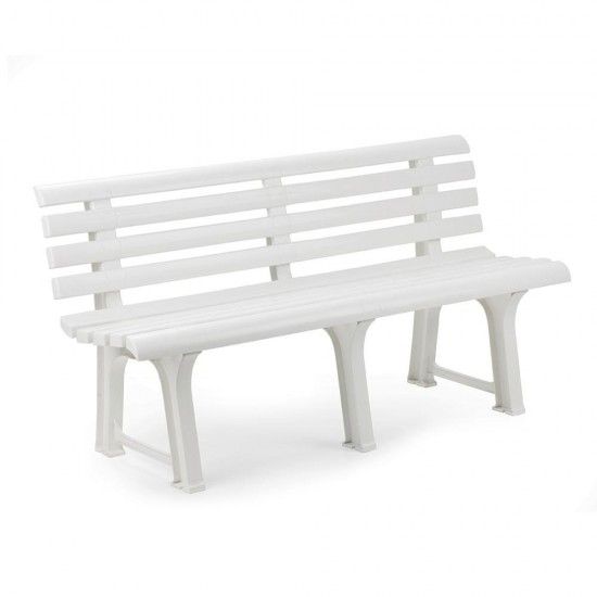 Banco de jardim cor: branco 145x49x74cm modelo: orchidea ref 75229 IPAE PROGARDEN
