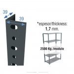 Perfil sclassic p/40 2000mm cinzento. ref� 75208 SIMON RACK