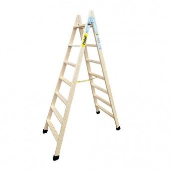 Escadote de madeira degraus largos 190cm altura bld-7 ref 75088 PLABELL