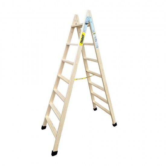 Escadote de madeira degraus largos 190cm altura bld-7 ref 75088 PLABELL
