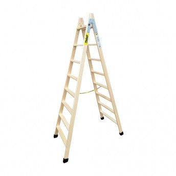 Escadote de madeira degraus largos 214cm altura bld-8 ref 75089 PLABELL