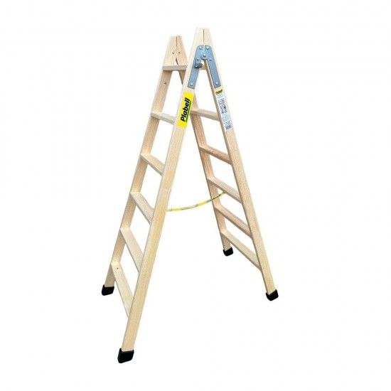 Escadote de madeira degraus largos 164cm altura bld-6 ref 75087 PLABELL