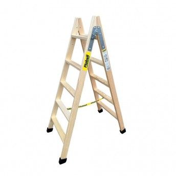 Escadote de madeira degraus largos 139cm altura bld-5 ref 75086 PLABELL