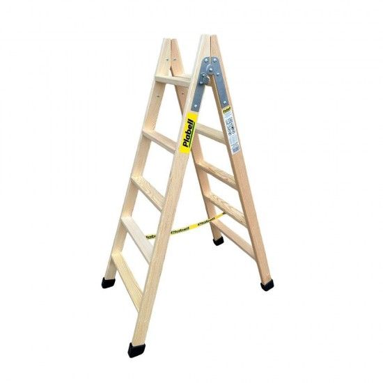 Escadote de madeira degraus largos 139cm altura bld-5 ref 75086 PLABELL