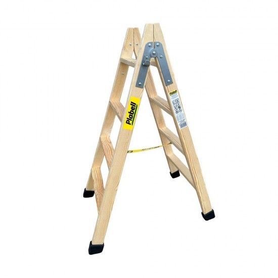 Escadote de madeira degraus largos 114cm altura bld-4 ref 75085 PLABELL