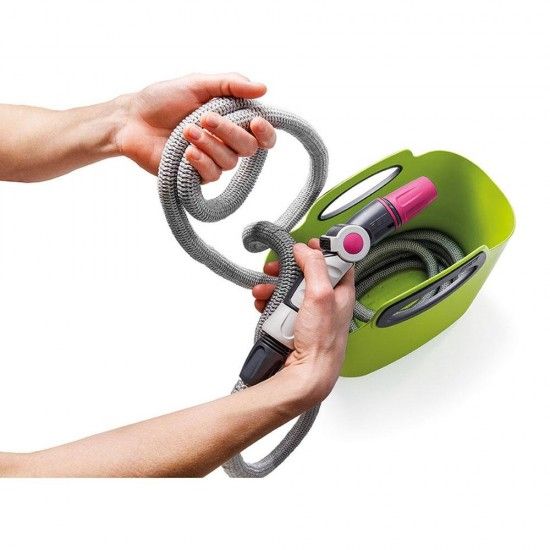 Kit mangueira extens�vel aquapop 30m com cesto pl�stico cor lima 80287603 ref� 74473 GF