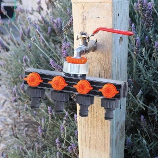 Adaptador de 4 vias para torneira de jardim com conexão rápida 19mm 3/4" refª 74435 EDM Adaptador de 4 vias para torneira de jardim com conexão rápida 19mm 3/4" refª 74435 EDM