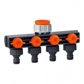 Adaptador de 4 vias para torneira de jardim com conexo rpida 19mm 3/4" ref 74435 EDM