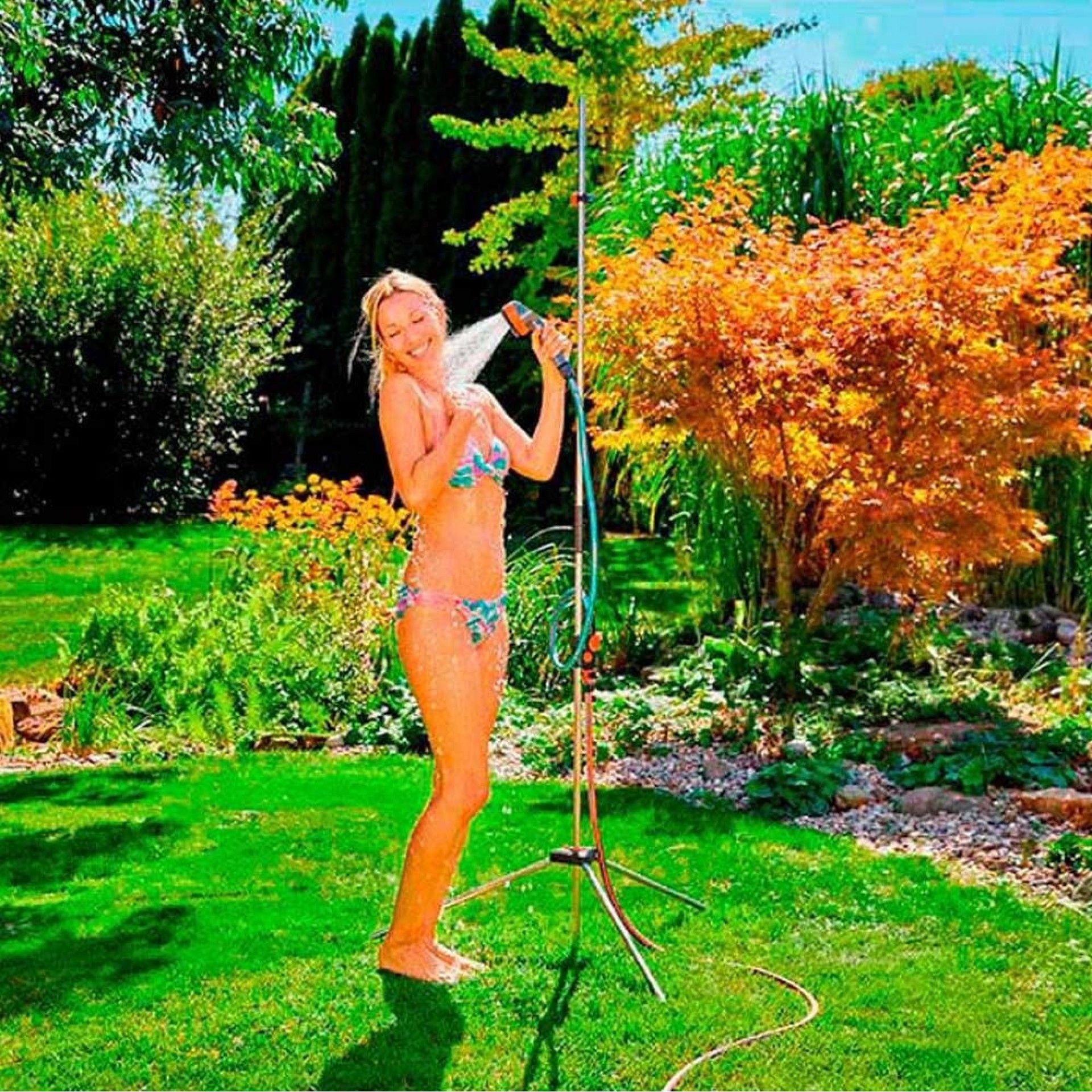 Duche de jardim trio sobre tripé 220cm refª 74354 GARDENA