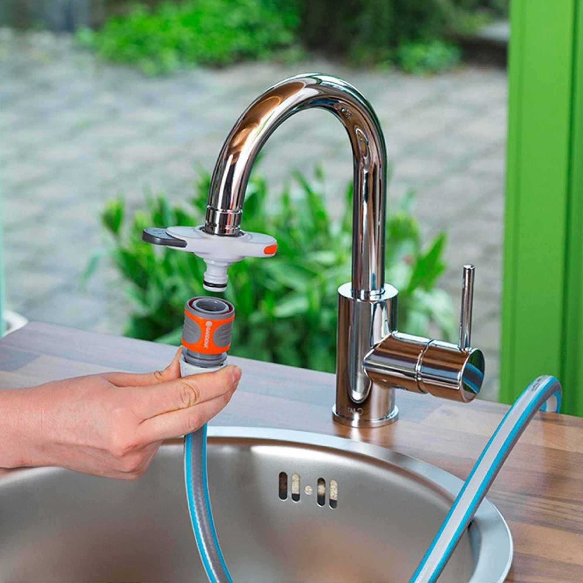 Adaptador para torneira de interior rosca m22x1 fêmea, m24x1 macho. refª 74333 GARDENA