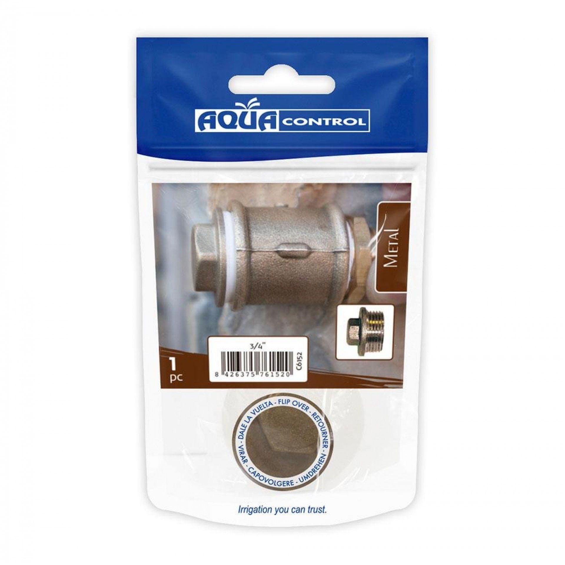 Tampão macho de 3/4" latão refª 74292 AQUA CONTROL