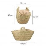 Cesto de esparto com forro para lenha 60x35x45cm oval refª 74238 BASICS Cesto de esparto com forro para lenha 60x35x45cm oval refª 74238 BASICS