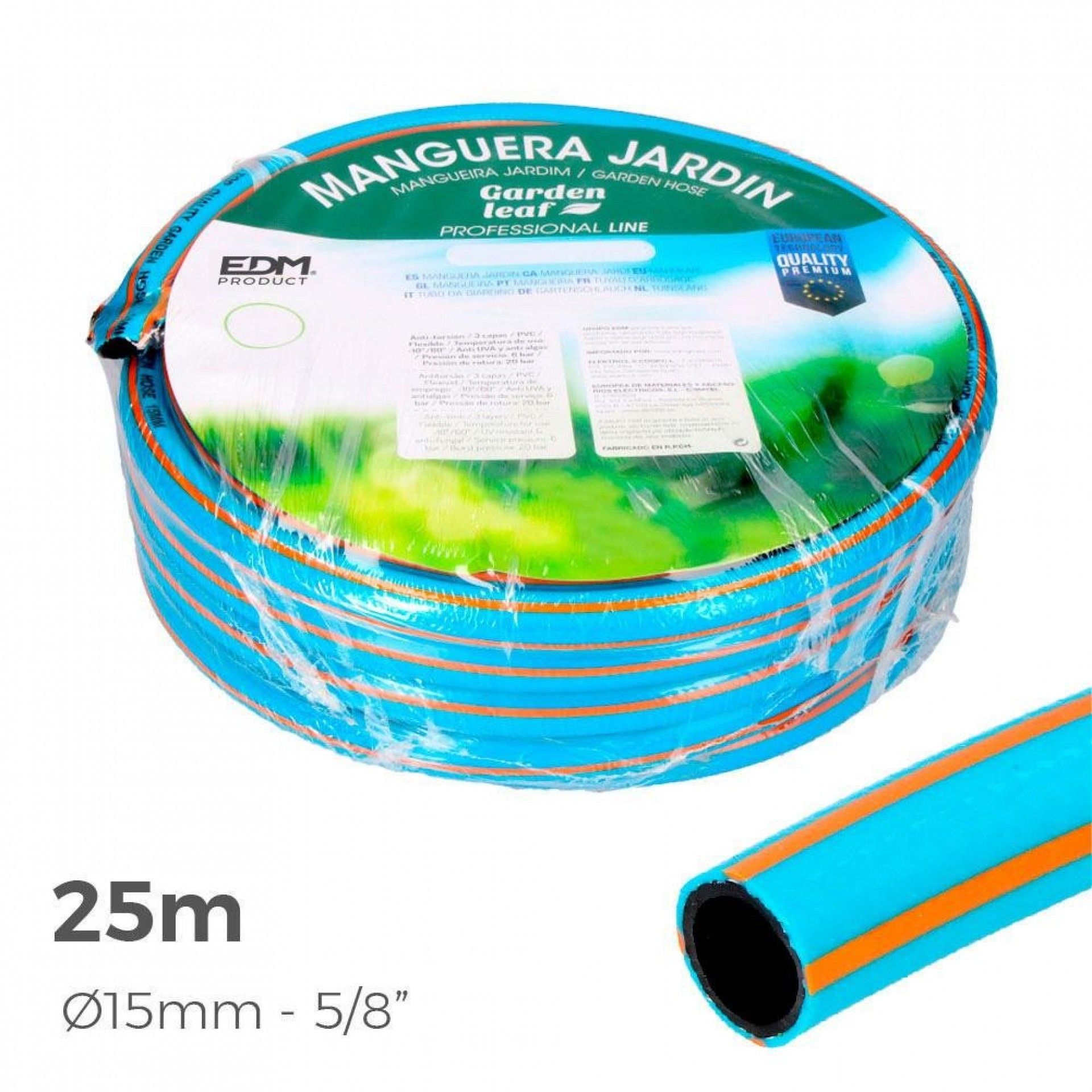 Mangueira de jardim antitorção profissional ø interior 15mm ø exterior 20mm (5/8