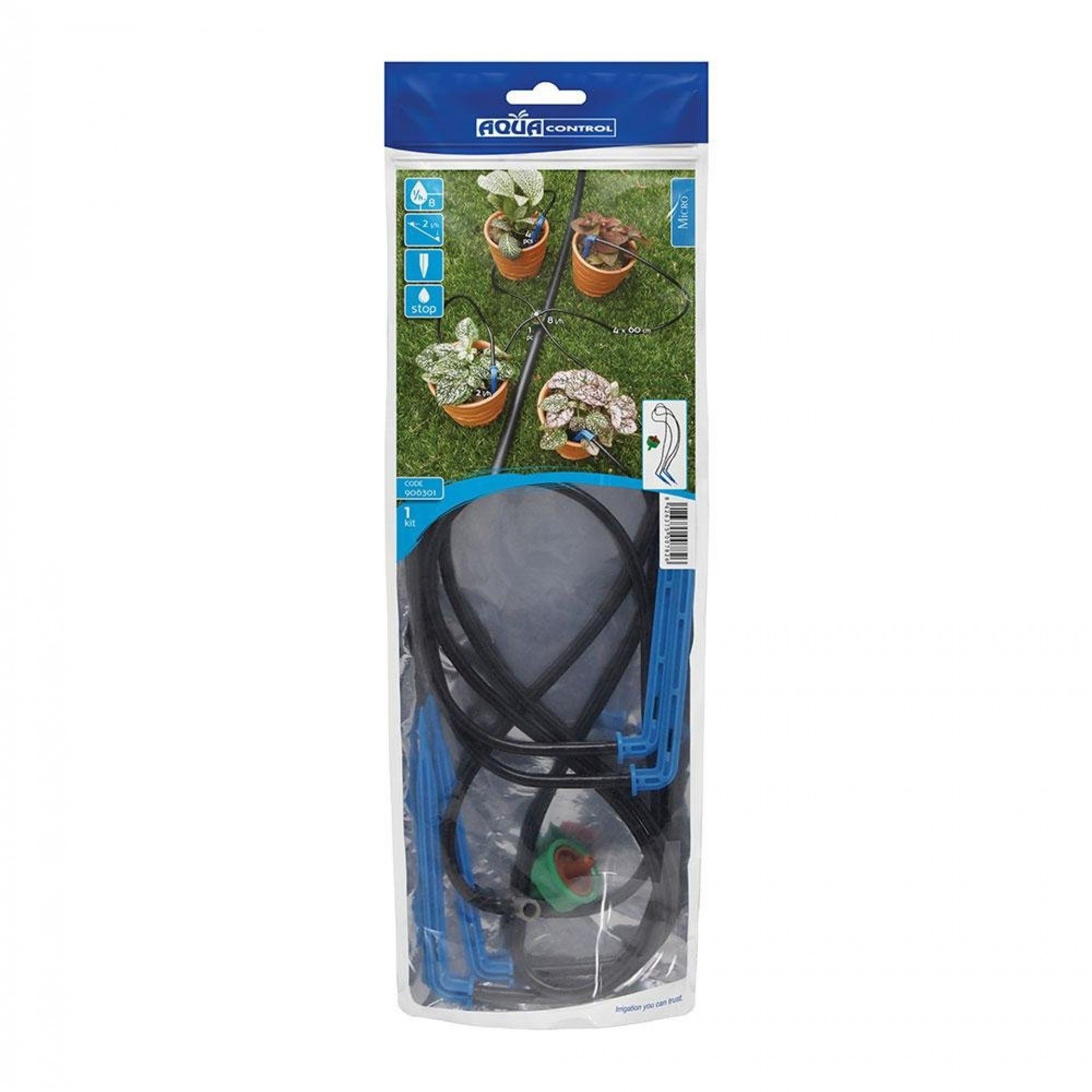 Kit stopper 8l/h (2l/h por estaca) autocompensação e antidrenagem com estaca 906301 refª 74073 AQUA
